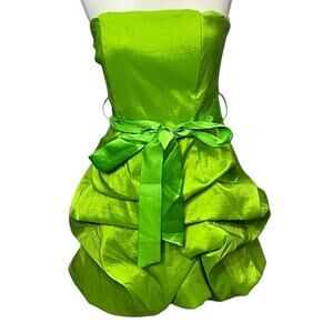Green Strapless Mini Dress